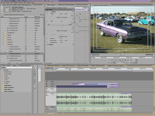 Screen shot, Adobe Premiere