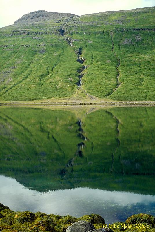 Iceland-1998-60.jpg - A peaceful scene at the narrow Hestfjörður (Hest Fiord)