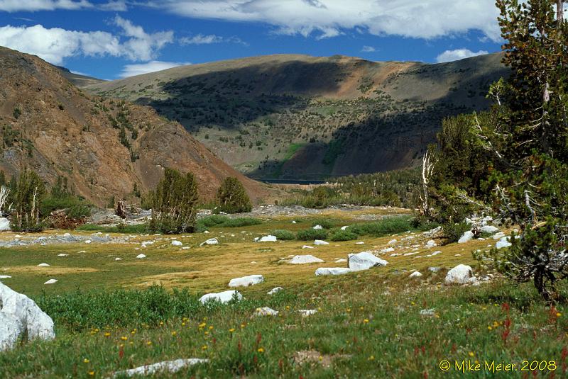 Tioga-1999-144.jpg - Hall Wilderness, looking back at Saddlebag Lake and the Tioga Crest