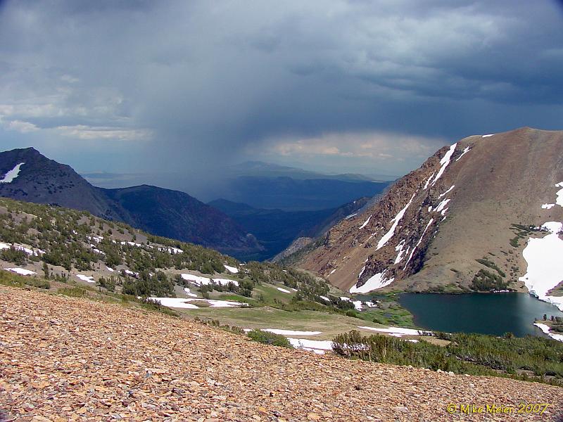 Tioga2006-32.jpg - Looking back past Gardisky Lake.  Tioga Peak is on the right.