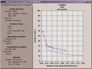 Screen shot of Jominy 2.02